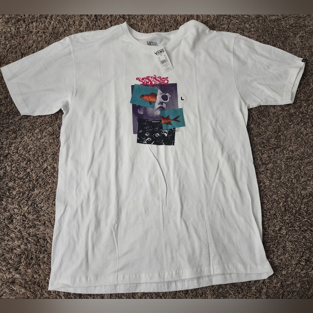 NWT Vans White Fisheye Graphic Shirt L
